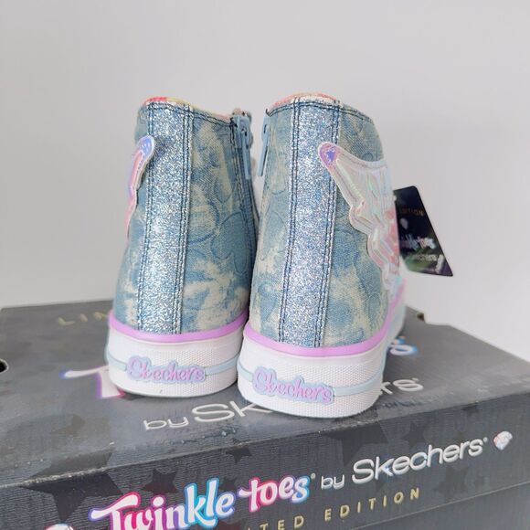 Skechers Twinkle Toes Limited Edition Girl’s Light Up Wings Glitter Boots 2 33.5 - Picture 5 of 11